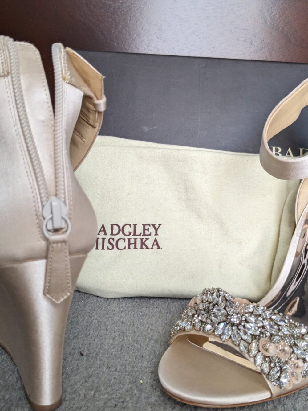 NEW Badgley Mischka Lauren ankle strap wedge 7 - Picture 9 of 9